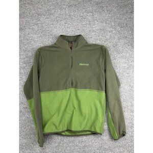 Marmot Fleece Pullover Mens Small Green Half Zip Recycled‎ Polyester Outdoor